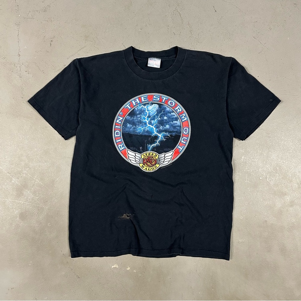 Vintage Y2K 2000 REO Speed Wagon Biker Lightening Retro Essential Tee T-Shirt